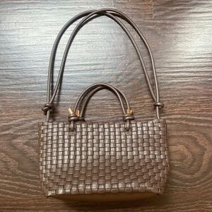 H&M adjustable braided brown purse